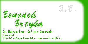 benedek brtyka business card